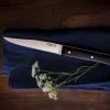 Coffret 4 couteaux de table Opinel Facette manche frêne sombre lame 11cm inox lisse