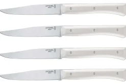 Coffret 4 couteaux de table Opinel Facette manche VittEr® blanc lame 11cm inox lisse