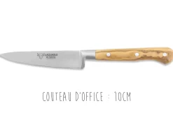 Coffret 3 couteaux en olivier Laguiole en Aubrac : Office + Universel + Chef