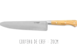 Coffret 3 couteaux en olivier Laguiole en Aubrac : Office + Universel + Chef