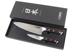Coffret 2 couteaux Fukito Ebène X50 Chef + Office