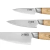 Coffret 3 couteaux Fukito Pakka San Mai Chef + Universel + Office