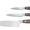Coffret 3 couteaux Guillaume Leonard Cuistot acier inoxydable et santal rouge Chef + Office + Universel