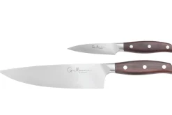 Coffret 2 couteaux Guillaume Leonard Cuistot acier inoxydable et santal rouge Chef + Office