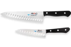 Coffret 2 couteaux japonais MAC Chef alvéolés : Universel 13cm + Chef 20cm
