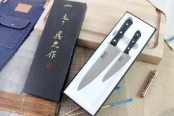 Coffret 2 couteaux japonais MAC Chef alvéolés : Universel 13cm + Chef 20cm