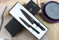 Coffret 2 couteaux japonais MAC Black Universel + Chef 18cm