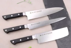 Coffret 3 couteaux japonais Satake Cutlery ABS sujihiki + chef + nakiri