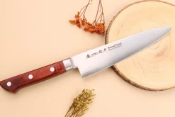 Coffret 3 couteaux japonais Satake Cutlery Brown Pakkawood chef + santoku + office