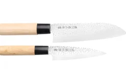 Coffret 2 couteaux japonais Satake Cutlery Tsuchime santoku + deba