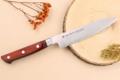 Coffret 2 couteaux japonais Satake Cutlery Brown Pakkawood chef + office