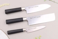 Coffret 3 couteaux japonais Satake Cutlery Traditional PP nakiri + santoku + office