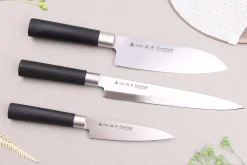 Coffret 3 couteaux japonais Satake Cutlery Traditional PP sashimi + santoku + office