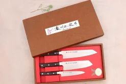 Coffret 3 couteaux japonais Satake Cutlery ABS bunka 20cm + bunka 17cm + universel 13,5cm