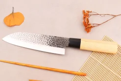 Coffret 3 couteaux japonais Satake Cutlery Tsuchime chef + santoku + deba