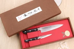 Coffret 2 couteaux japonais Satake Cutlery damas 69 couches chef + office