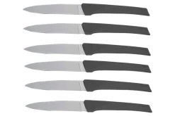 Coffret 6 couteaux Kiana de table lame inox 10,4cm manche gris anthracite