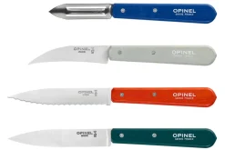 Coffret 4 couteaux Opinel Les Essentiels Primo manches en bois de charme multicolores
