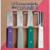 Coffret 4 couteaux Opinel Les Essentiels Art Déco manches couleurs