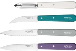 Coffret 4 couteaux Opinel Les Essentiels Art Déco manches couleurs
