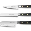 Coffret 3 couteaux Sabatier Idéal Inox rivets laiton Office + Universel + Mini Santoku