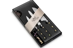 Coffret 3 couteaux Sabatier Idéal Inox rivets laiton Office + Universel + Mini Santoku