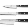 Coffret 3 couteaux Sabatier Idéal inox Office + Universel + Mini Santoku