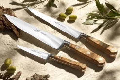 Coffret 3 couteaux SABATIER Provençao 100% forgés manches olivier