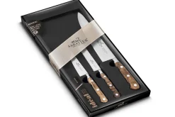 Coffret 3 couteaux SABATIER Provençao 100% forgés manches olivier