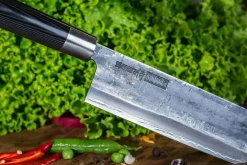 Coffret 3 couteaux Samura Super 5 damas : universel + santoku + nakiri