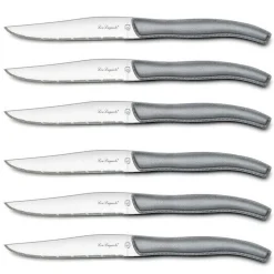 Coffret 6 couteaux à steak dentelés LOU LAGUIOLE Sky manches gris