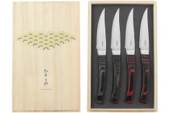 Coffret 4 couteaux à steak japonais Kanetsugu Nami damassées 4 coloris