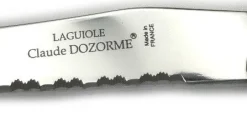 Coffret 6 couteaux à steak Laguiole C. DOZORME lames dentelées manches jaunes nacrés