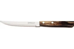 Coffret 6 couteaux à steak lame crantée + 6 fourchettes Tramontina Churrasco manche marron