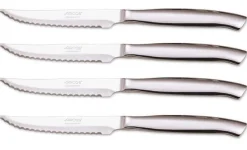 Coffret 4 couteaux à steak monobloc Arcos acier inox microdentées 11cm