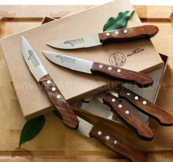 Coffret 6 couteaux à steak Trappeur Au Nain lames dentelées - Qualité française