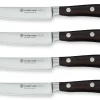 Coffret 4 couteaux à steak Wüsthof Ikon forgés 12cm manches en bois de grenadille
