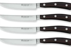 Coffret 4 couteaux à steak Wüsthof Ikon forgés 12cm manches en bois de grenadille
