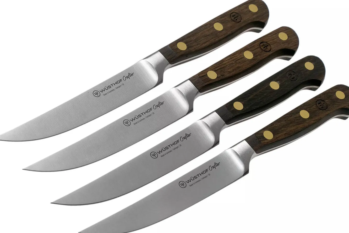Coffret 4 couteaux à steak Wüsthof Crafter forgés 12cm en chêne fumé