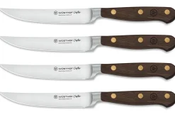 Coffret 4 couteaux à steak Wüsthof Crafter forgés 12cm en chêne fumé