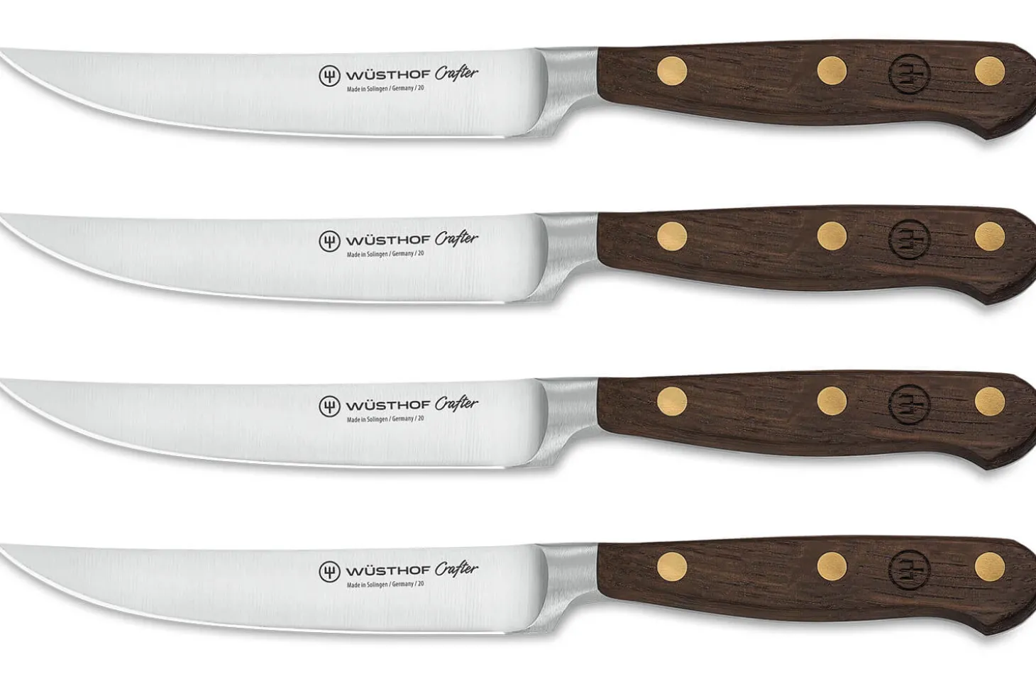 Coffret 4 couteaux à steak Wüsthof Crafter forgés 12cm en chêne fumé