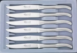 Coffret 6 couteaux table monobloc Laguiole Arbalète G.DAVID 23cm inox microdentés