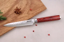 Coffret 3 couteaux Wusaki Pakka X50 pakkawood Santoku + Universel + Office
