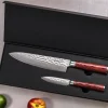 Coffret 2 couteaux Wusaki Pakka X50 pakkawood Chef + Office
