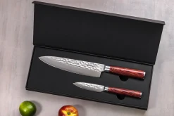 Coffret 2 couteaux Wusaki Pakka X50 pakkawood Chef + Office