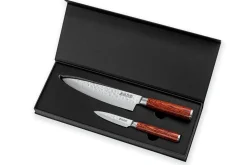 Coffret 2 couteaux Wusaki Pakka X50 pakkawood Chef + Office