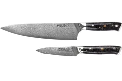Coffret 2 couteaux Wusaki Sakin Damas 10Cr Chef + Office