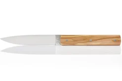 Coffret de 6 couteaux de table faits mains Perceval 9.47 en olivier