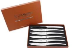 Coffret de 6 couteaux de table Laguiole en Aubrac Monobloc en inox brossé