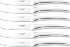 Coffret de 6 couteaux de table Laguiole en Aubrac Monobloc en inox brillant